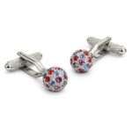 Multi Coloured Crystals Cufflinks