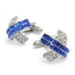 Sapphire & Clear Crystals Cufflinks