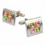Peridot-Rose Crystals Cufflinks