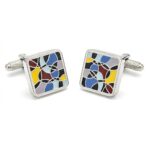 Multi Coloured Square Cufflinks