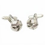 Rhodium Knot Cufflinks