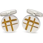Silver/Gold Circle Cufflinks