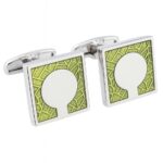 Rhodium Green Cufflinks