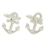 Rhodium Anchor Cufflinks