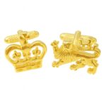 Lion & Crown Gilt Cufflinks