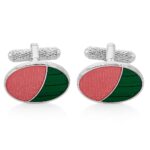 Pink & Green Oval Cufflinks