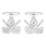 Golf Clubs & Ball Chain Link Cufflinks