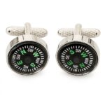 Twin Compass Rhodium Cufflinks